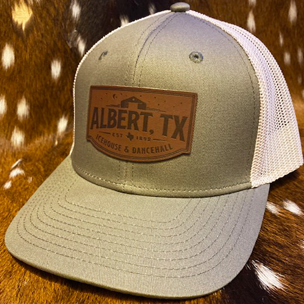 YUPOONG ALBERT LEATHER PATCH TRUCKER HAT - OLIVE GREEN